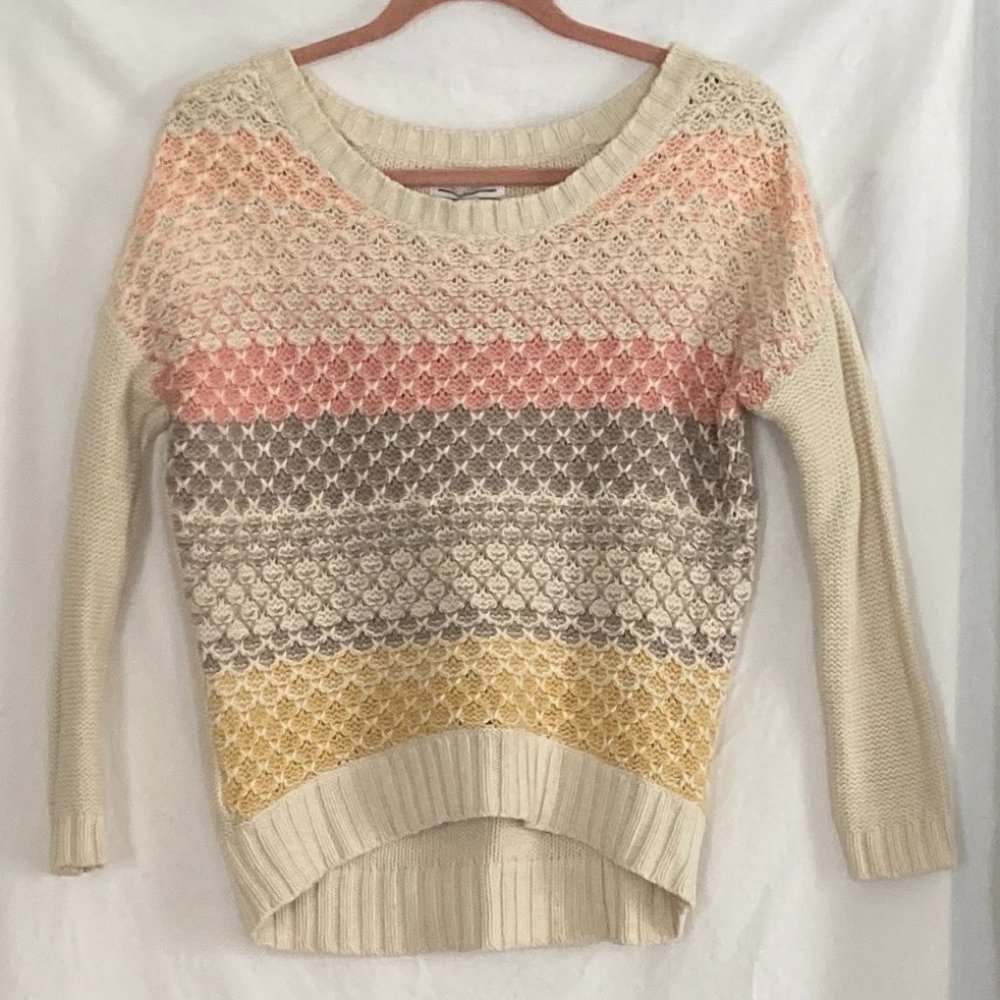 American Eagle Cream/Multicolor Sweater size small